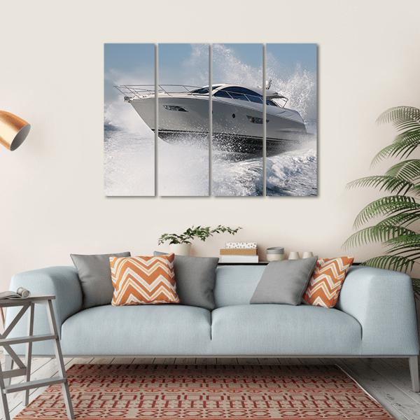 Yacht Jump Canvas Wall Art-4 Horizontal-Gallery Wrap-34" x 24"-Tiaracle