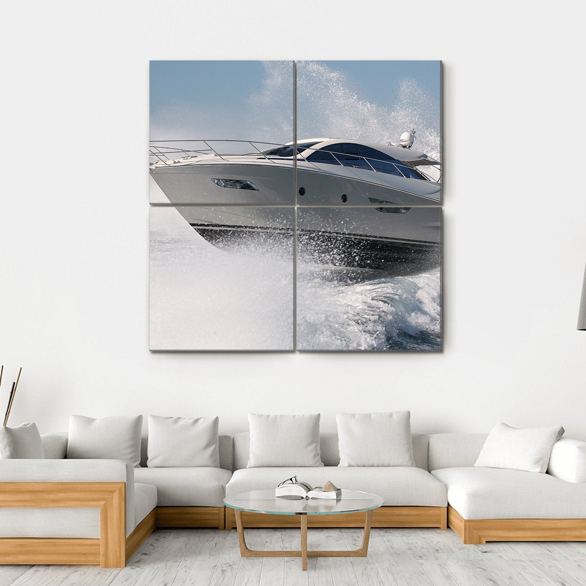 Yacht Jump Canvas Wall Art-4 Square-Gallery Wrap-17" x 17"-Tiaracle