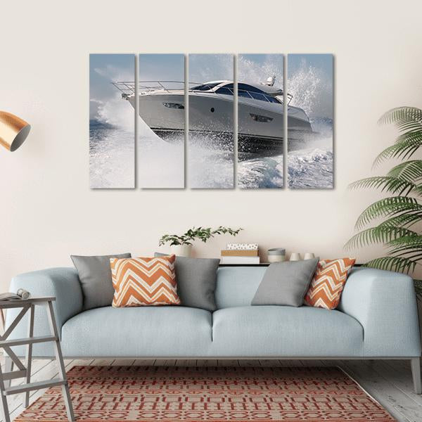 Yacht Jump Canvas Wall Art-5 Horizontal-Gallery Wrap-22" x 12"-Tiaracle