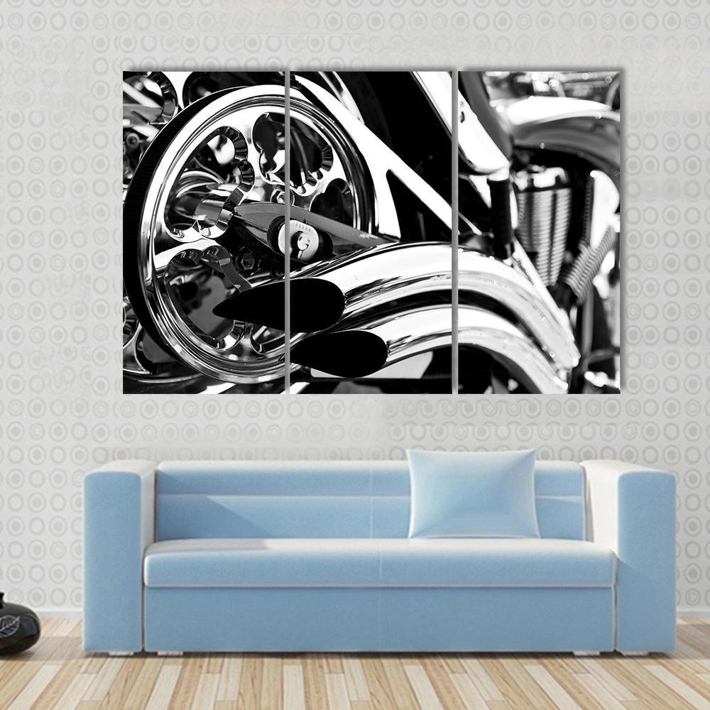 Motorbike Exhaust Pipes Canvas Wall Art-3 Horizontal-Gallery Wrap-37" x 24"-Tiaracle