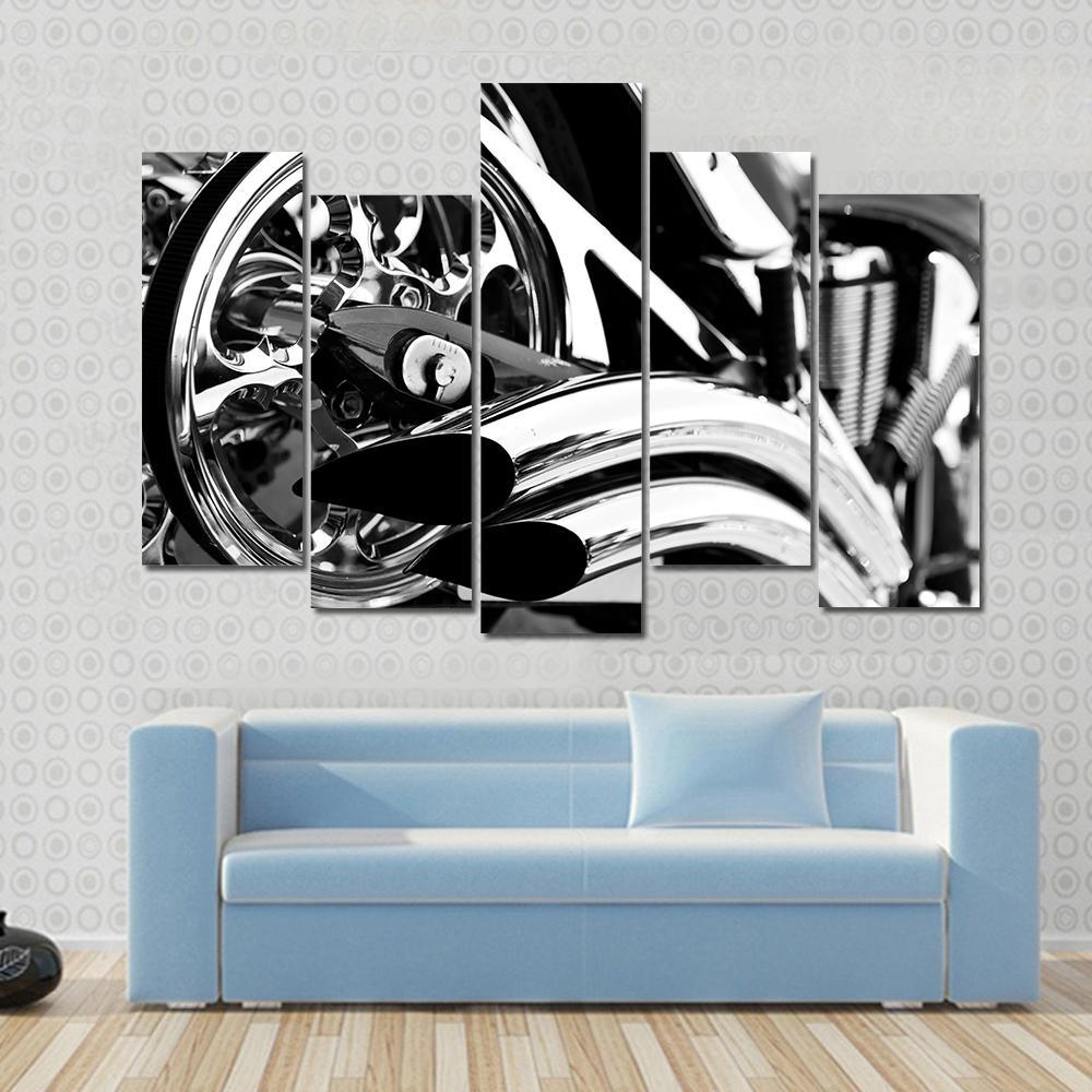 Motorbike Exhaust Pipes Canvas Wall Art-5 Pop-Gallery Wrap-47" x 32"-Tiaracle