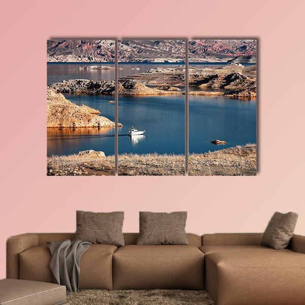 Scenic Lake Mead Colorado Canvas Wall Art-3 Horizontal-Gallery Wrap-37" x 24"-Tiaracle