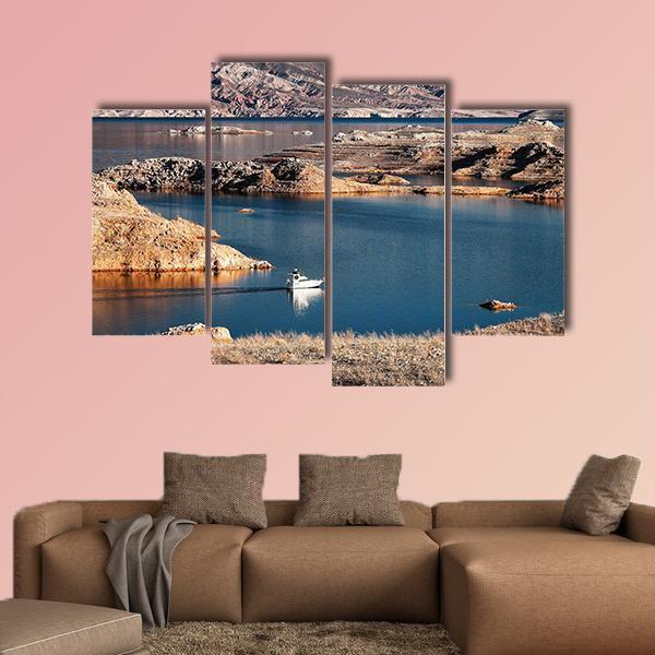 Scenic Lake Mead Colorado Canvas Wall Art-4 Pop-Gallery Wrap-50" x 32"-Tiaracle