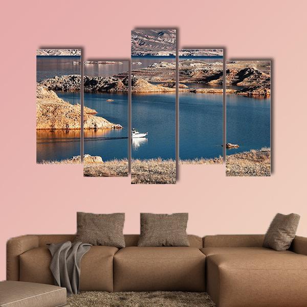 Scenic Lake Mead Colorado Canvas Wall Art-5 Pop-Gallery Wrap-47" x 32"-Tiaracle