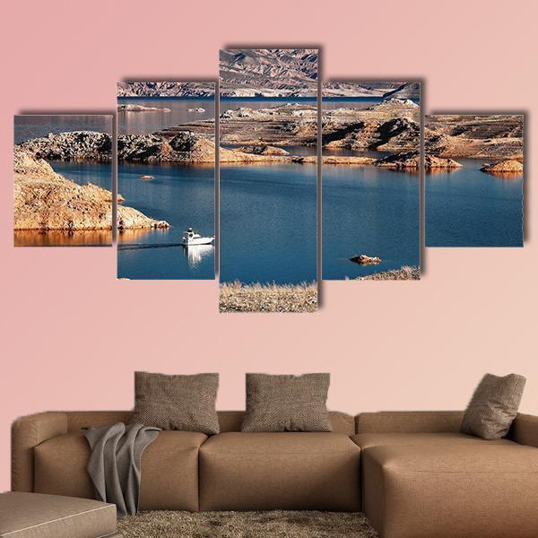Scenic Lake Mead Colorado Canvas Wall Art-5 Star-Gallery Wrap-62" x 32"-Tiaracle