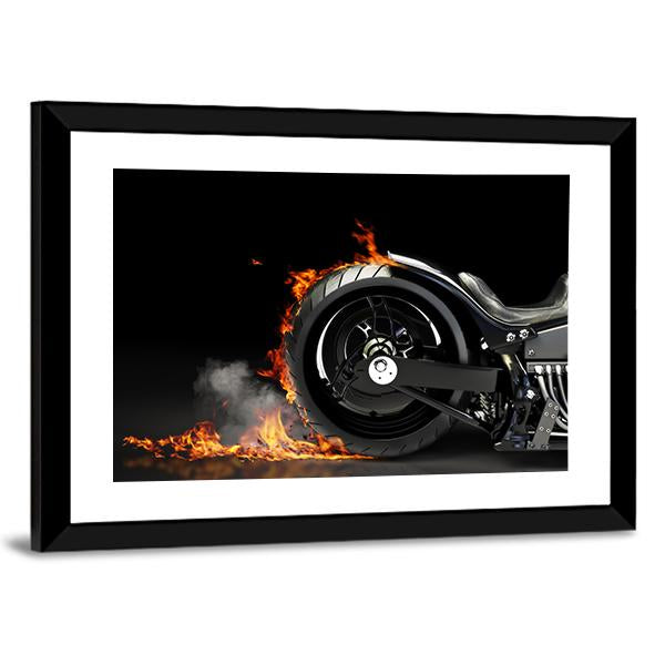 Motorcycle Burnout Canvas Wall Art-3 Horizontal-Gallery Wrap-25" x 16"-Tiaracle