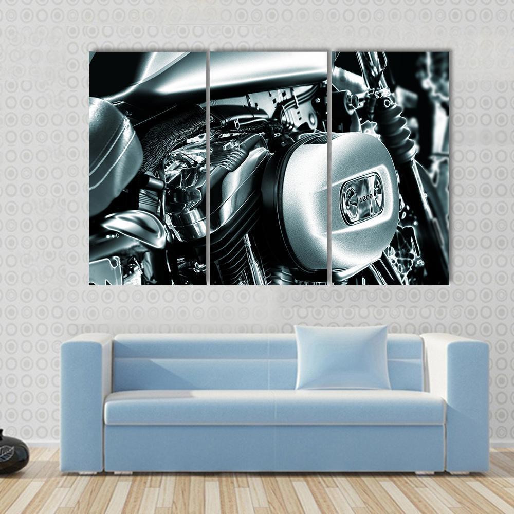 Motorcycle Engine Canvas Wall Art-3 Horizontal-Gallery Wrap-37" x 24"-Tiaracle