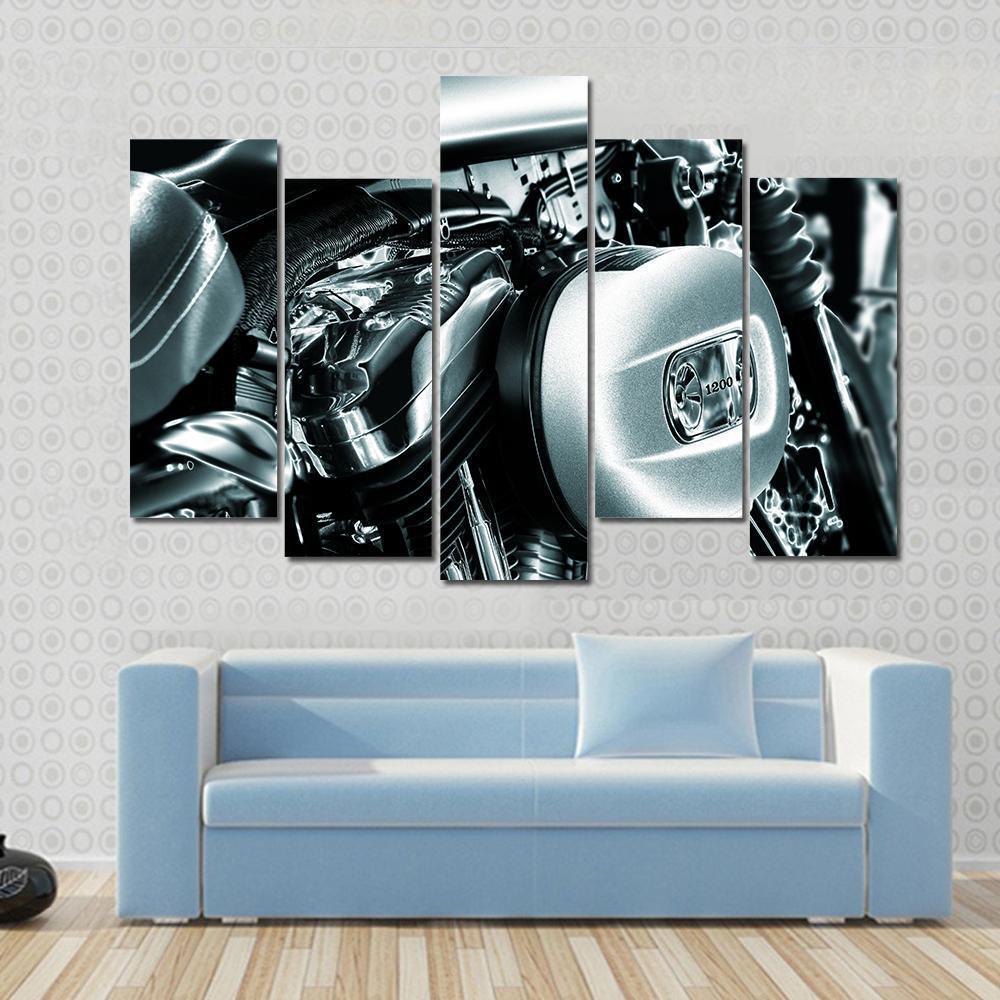 Motorcycle Engine Canvas Wall Art-5 Pop-Gallery Wrap-47" x 32"-Tiaracle