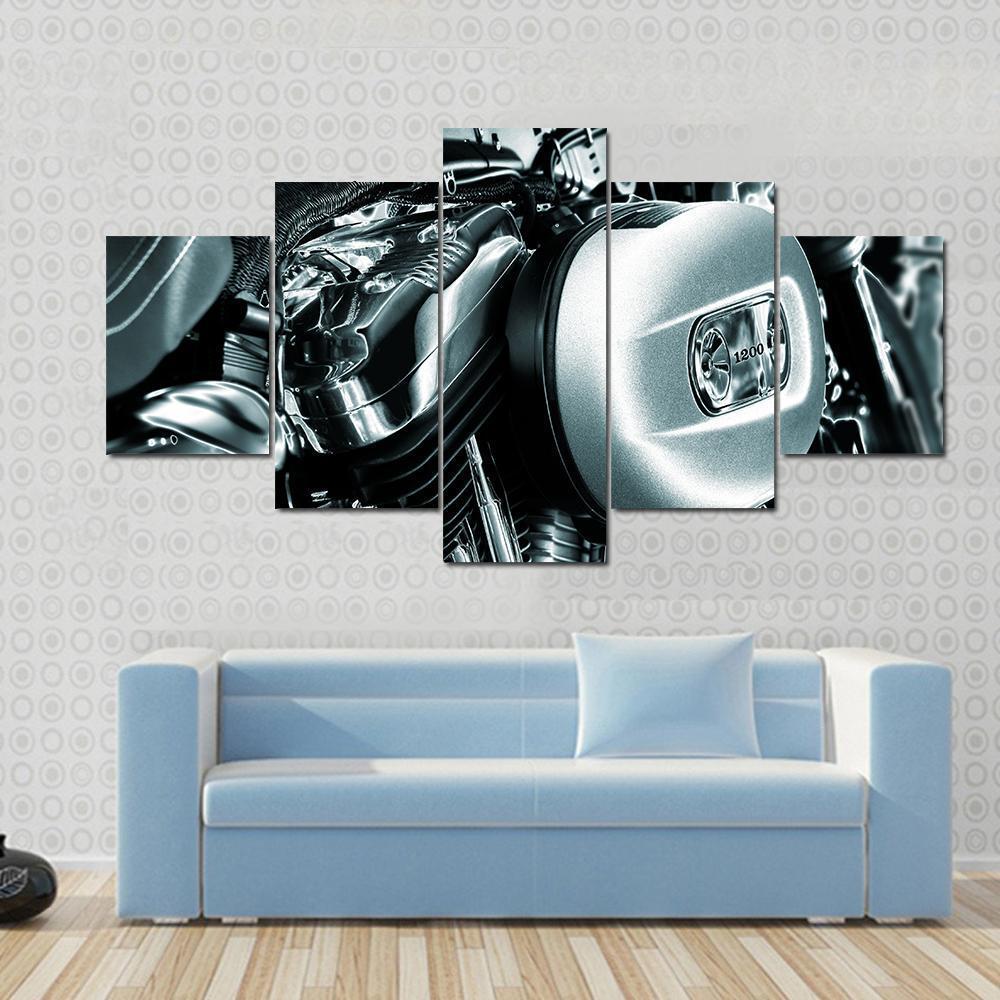 Motorcycle Engine Canvas Wall Art-5 Star-Gallery Wrap-62" x 32"-Tiaracle