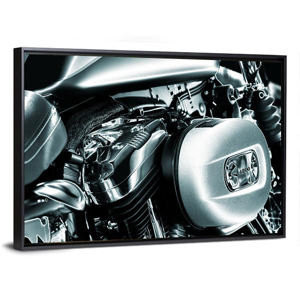 Motorcycle Engine Canvas Wall Art-3 Horizontal-Gallery Wrap-25" x 16"-Tiaracle