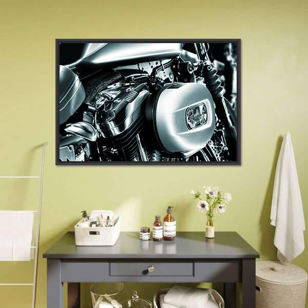Motorcycle Engine Canvas Wall Art-3 Horizontal-Gallery Wrap-25" x 16"-Tiaracle