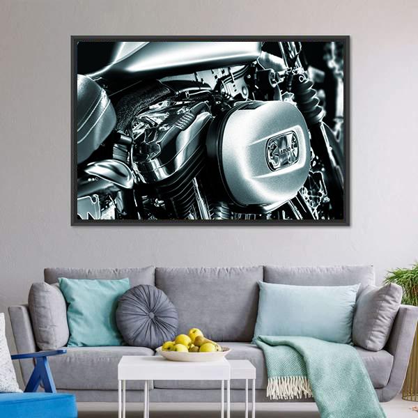 Motorcycle Engine Canvas Wall Art-3 Horizontal-Gallery Wrap-25" x 16"-Tiaracle