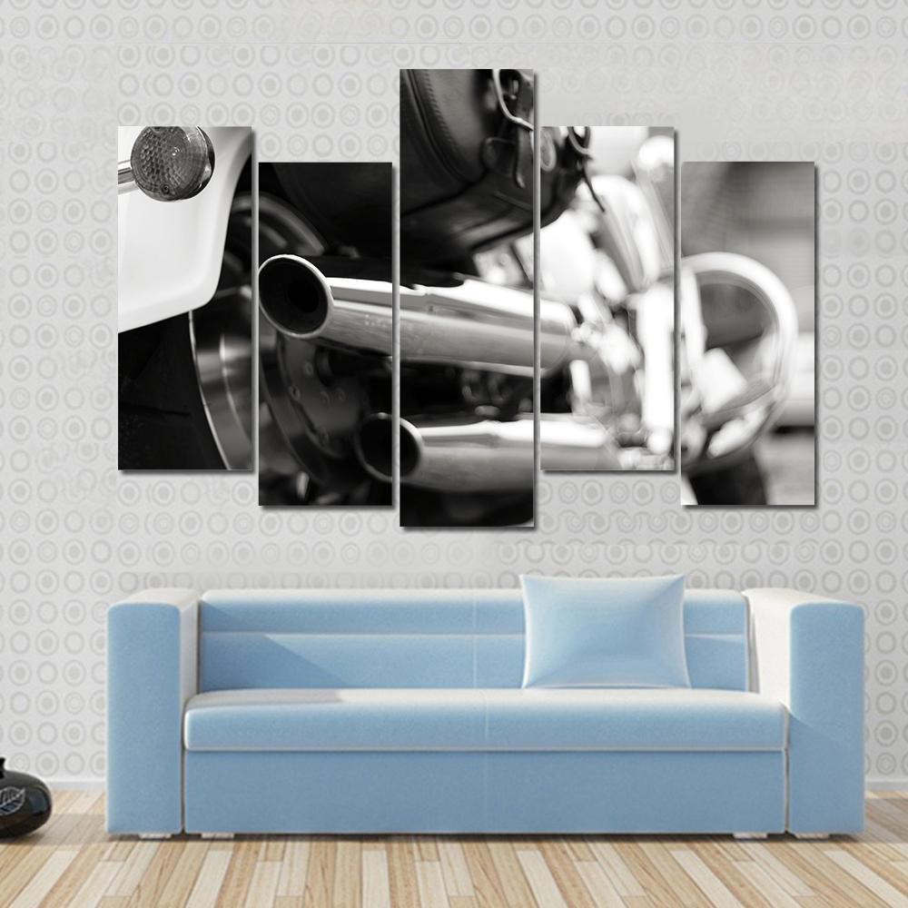 Motorcycle Exhaust Pipe Canvas Wall Art-5 Pop-Gallery Wrap-47" x 32"-Tiaracle