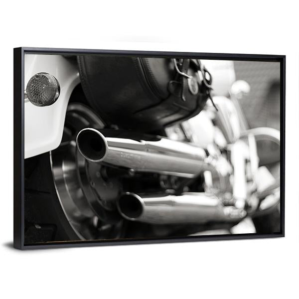 Motorcycle Exhaust Pipe Canvas Wall Art-3 Horizontal-Gallery Wrap-25" x 16"-Tiaracle