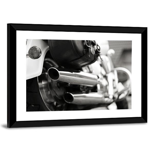 Motorcycle Exhaust Pipe Canvas Wall Art-3 Horizontal-Gallery Wrap-25" x 16"-Tiaracle