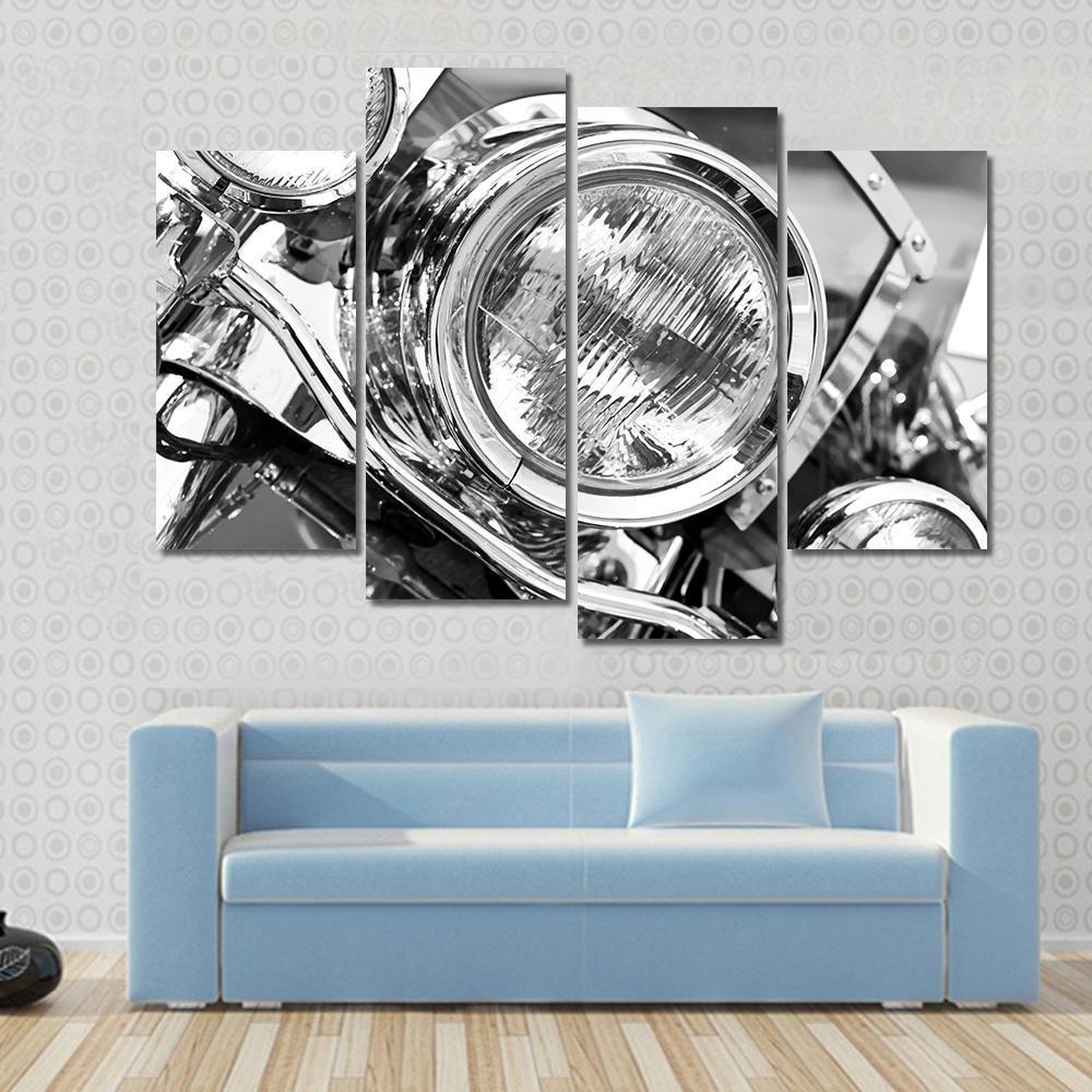 Motorcycle Lights Canvas Wall Art-4 Pop-Gallery Wrap-50" x 32"-Tiaracle