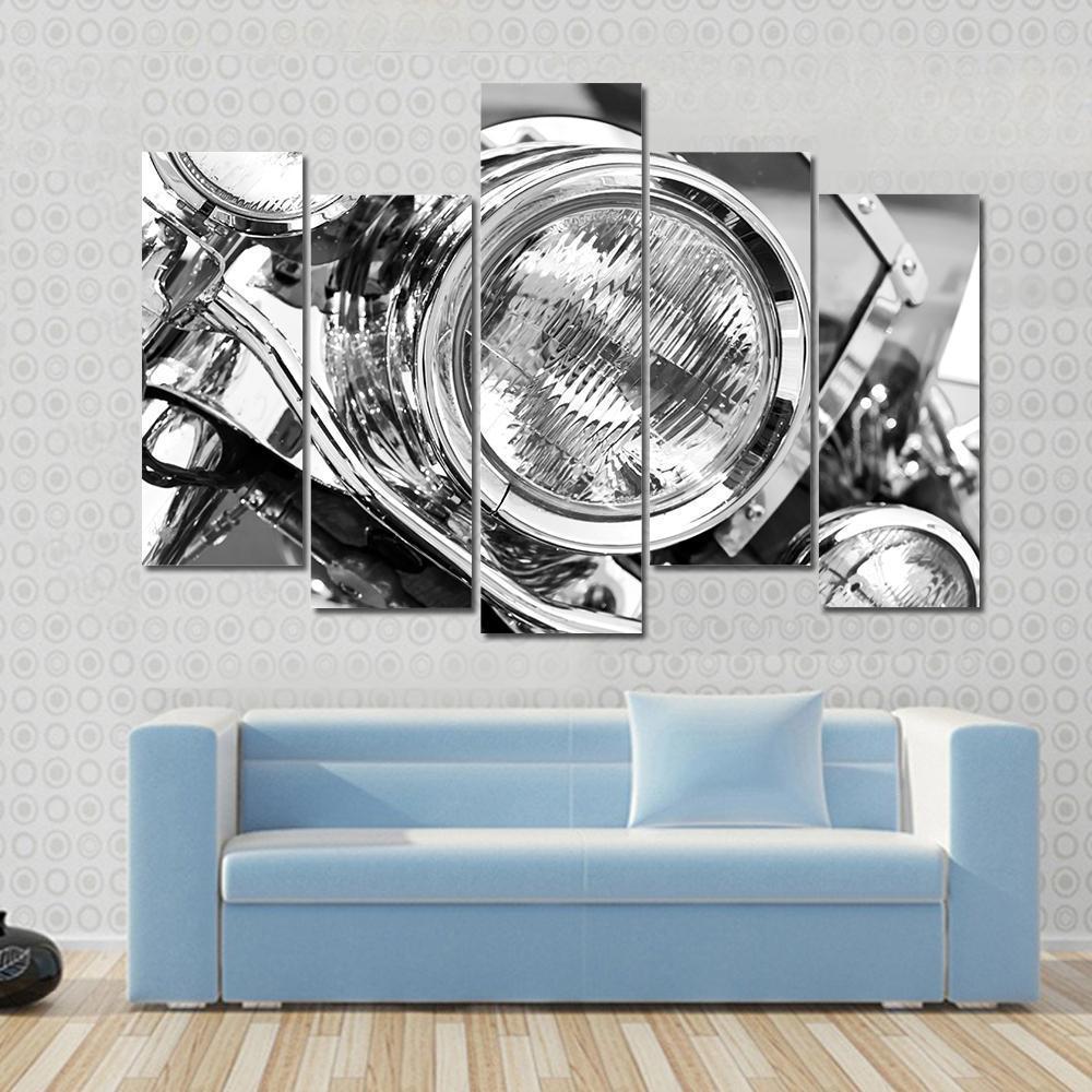 Motorcycle Lights Canvas Wall Art-5 Pop-Gallery Wrap-47" x 32"-Tiaracle