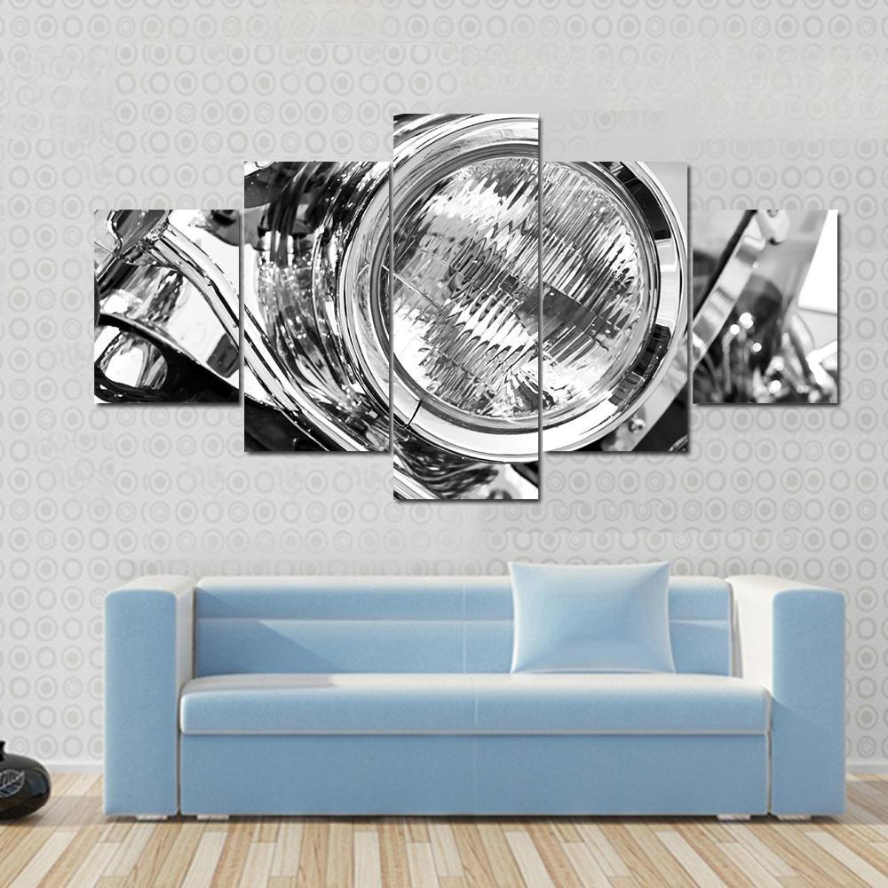 Motorcycle Lights Canvas Wall Art-5 Star-Gallery Wrap-62" x 32"-Tiaracle