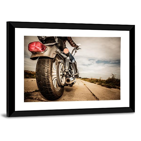 Motorcycle Rear View Canvas Wall Art-3 Horizontal-Gallery Wrap-25" x 16"-Tiaracle