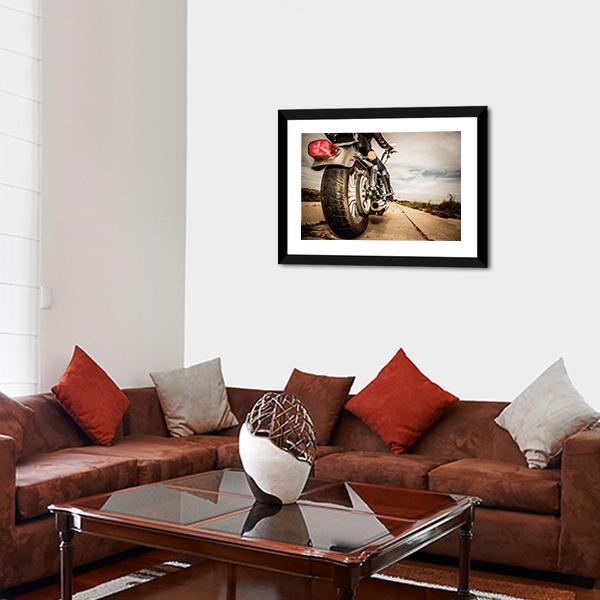 Motorcycle Rear View Canvas Wall Art-3 Horizontal-Gallery Wrap-25" x 16"-Tiaracle