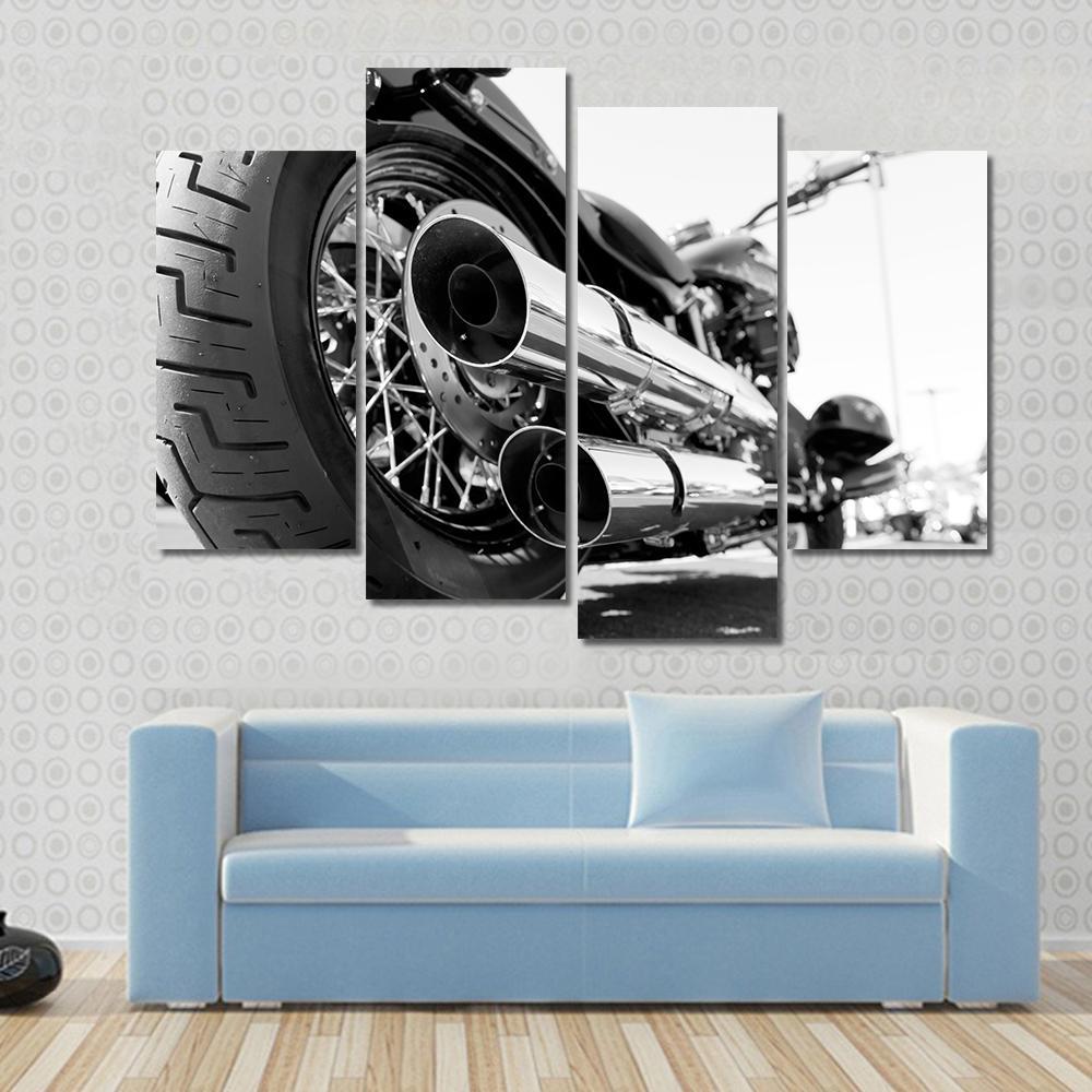 Motorcycle Rear Wheel Canvas Wall Art-4 Pop-Gallery Wrap-50" x 32"-Tiaracle