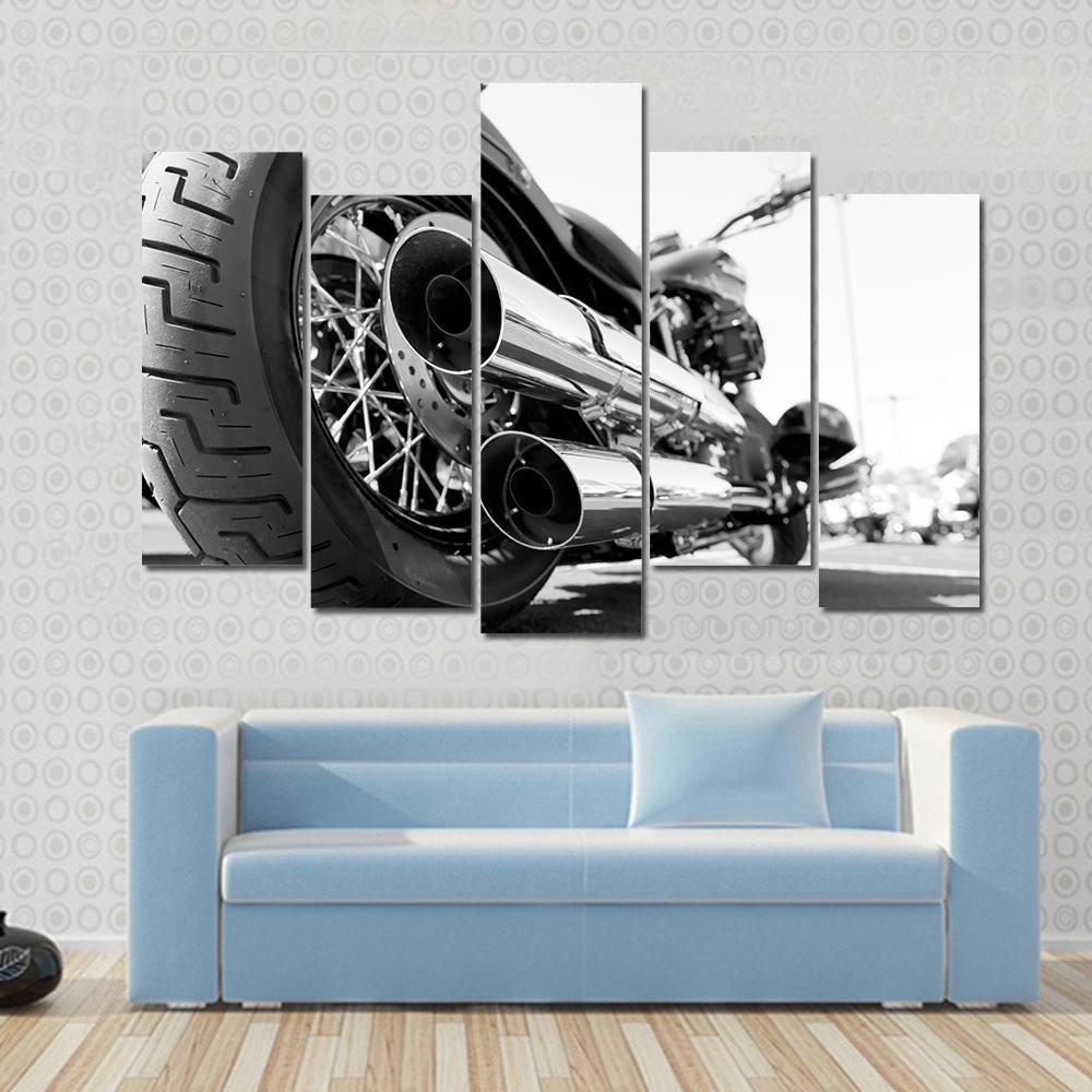 Motorcycle Rear Wheel Canvas Wall Art-5 Pop-Gallery Wrap-47" x 32"-Tiaracle