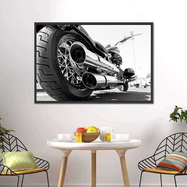 Motorcycle Rear Wheel Canvas Wall Art-1 Piece-Floating Frame-24" x 16"-Tiaracle