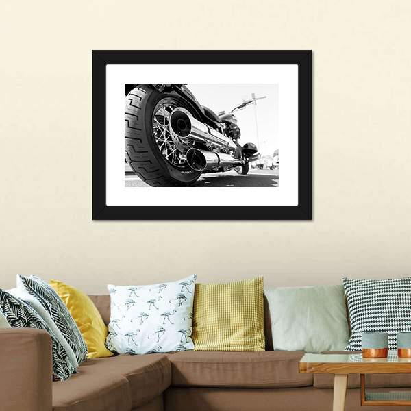Motorcycle Rear Wheel Canvas Wall Art-1 Piece-Framed Print-20" x 16"-Tiaracle