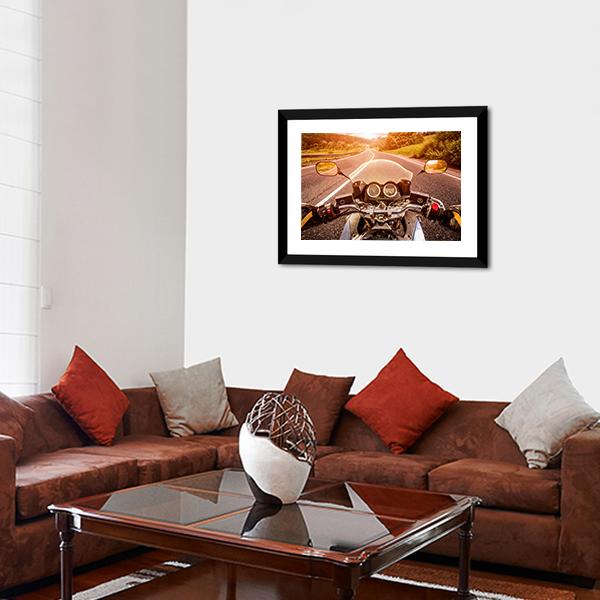 Biker First Person View Canvas Wall Art-3 Horizontal-Gallery Wrap-25" x 16"-Tiaracle