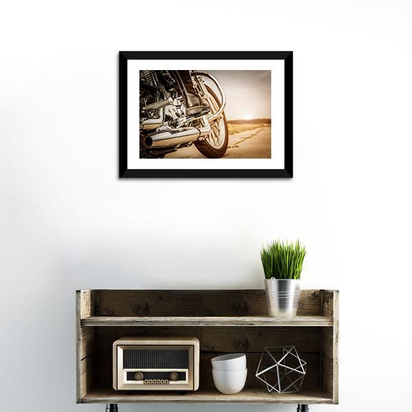 Motorcycle Side View Canvas Wall Art-1 Piece-Framed Print-20" x 16"-Tiaracle
