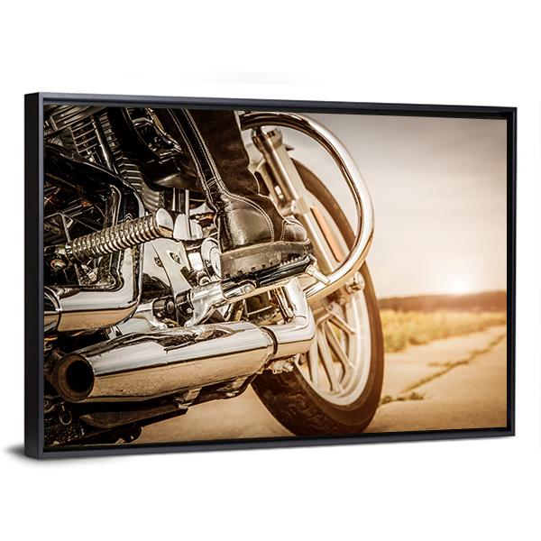 Motorcycle Side View Canvas Wall Art-3 Horizontal-Gallery Wrap-25" x 16"-Tiaracle