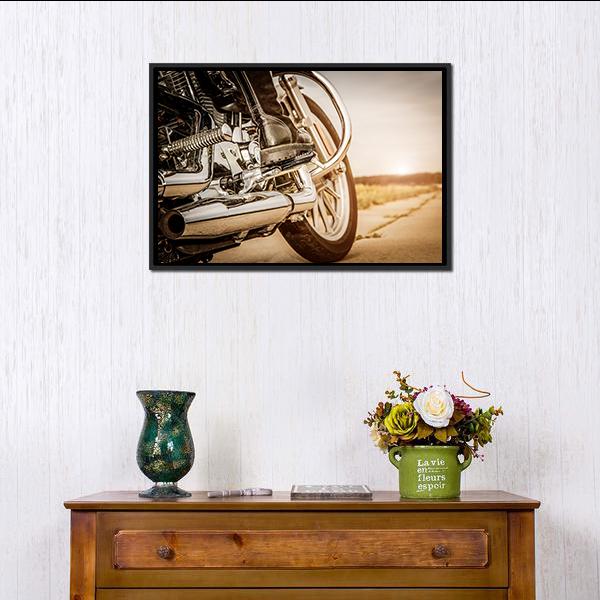 Motorcycle Side View Canvas Wall Art-1 Piece-Floating Frame-24" x 16"-Tiaracle