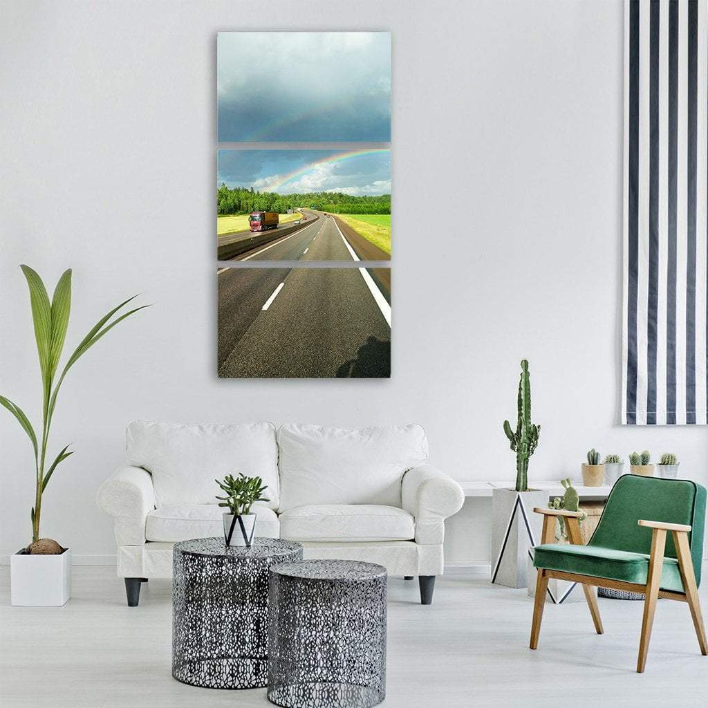 Motorway In Europe Vertical Canvas Wall Art-3 Vertical-Gallery Wrap-12" x 25"-Tiaracle