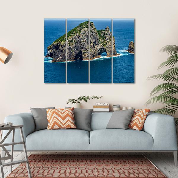 Motukokako Island Canvas Wall Art-4 Horizontal-Gallery Wrap-34" x 24"-Tiaracle