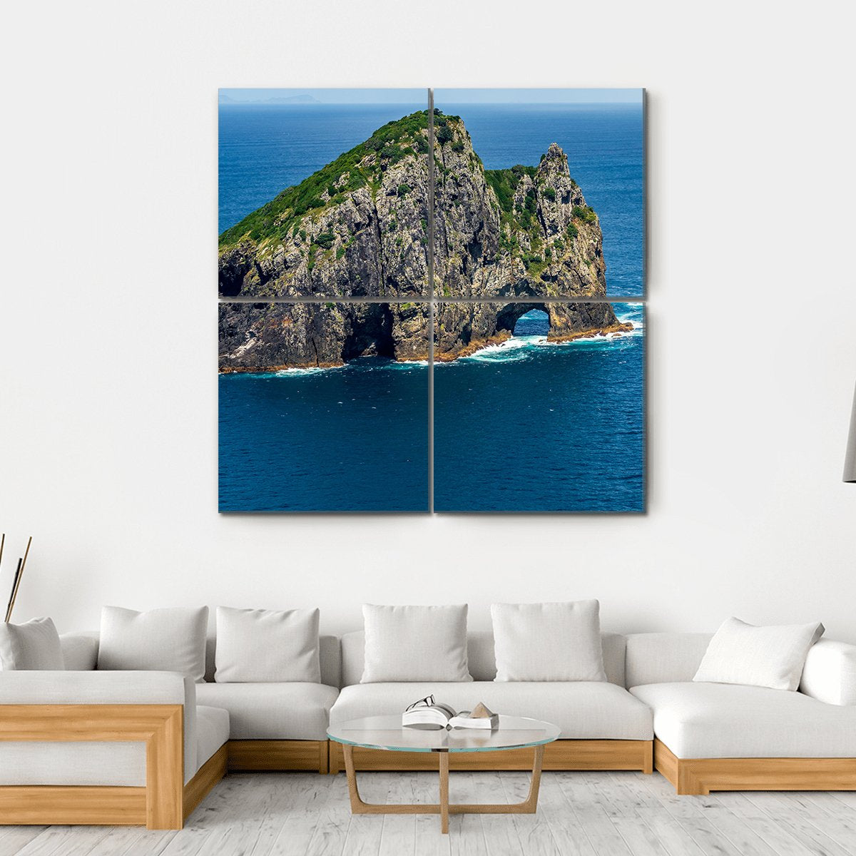 Motukokako Island Canvas Wall Art-4 Square-Gallery Wrap-17" x 17"-Tiaracle