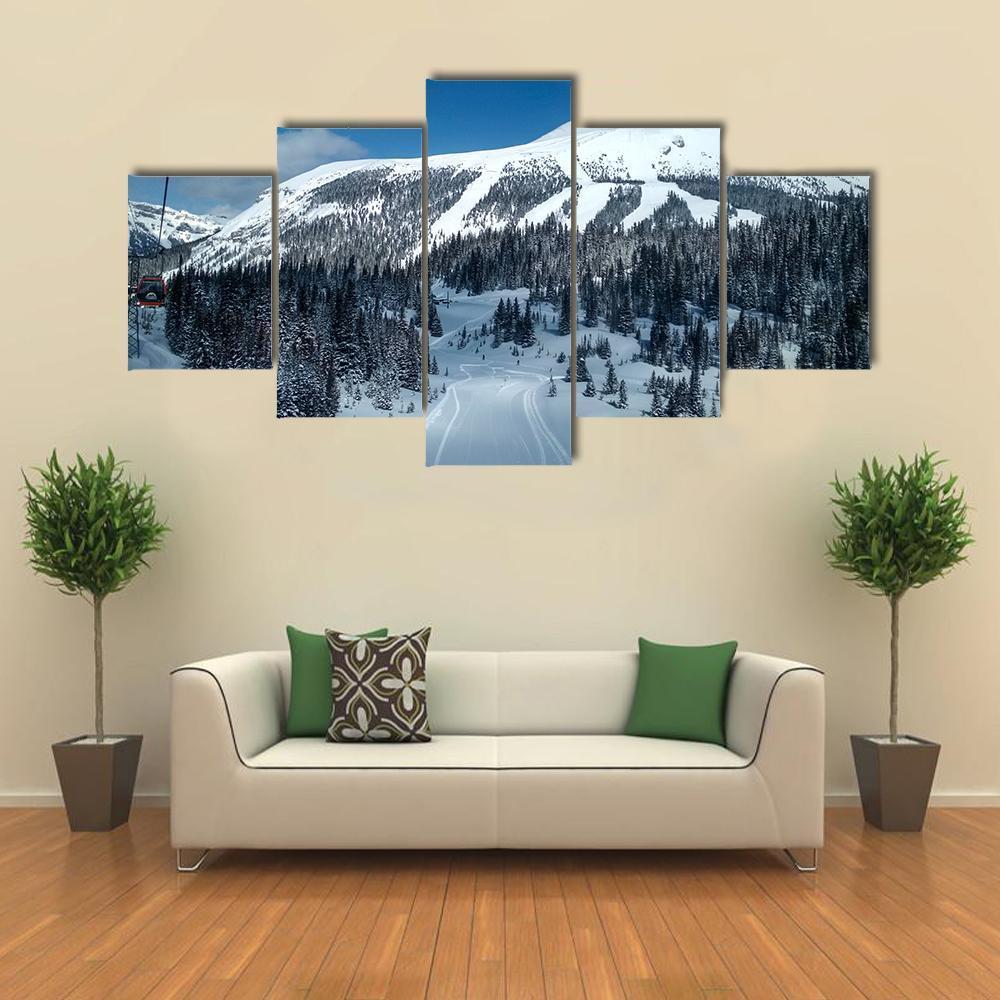 Ski Resort Canada Canvas Wall Art-5 Star-Gallery Wrap-62" x 32"-Tiaracle