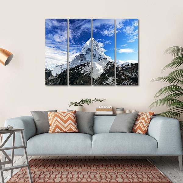 Mount Ama Dablam Canvas Wall Art-4 Horizontal-Gallery Wrap-34" x 24"-Tiaracle