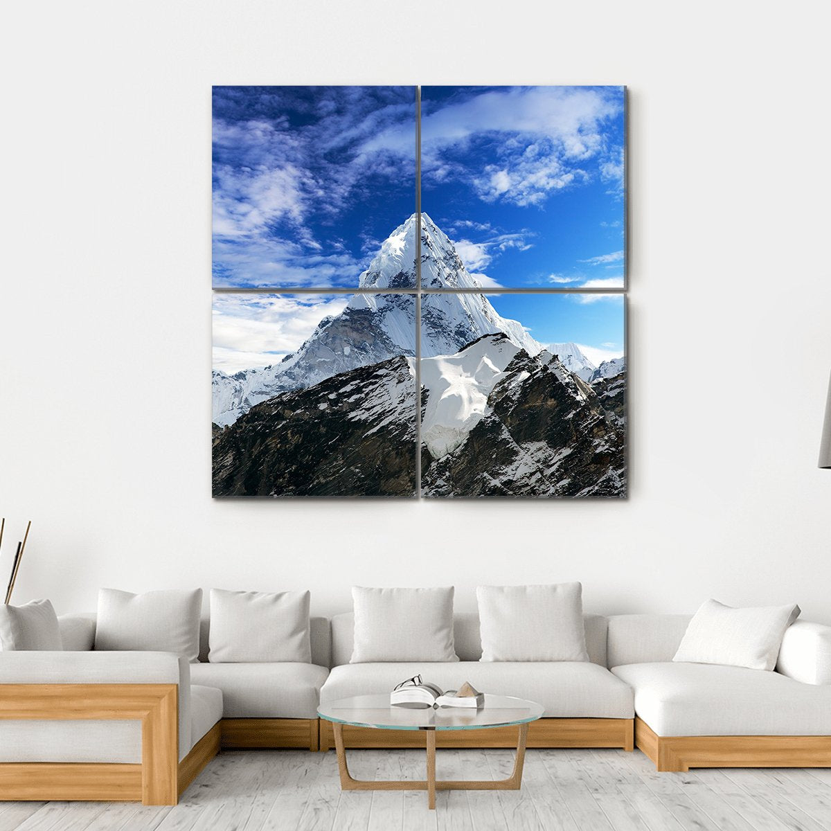 Mount Ama Dablam Canvas Wall Art-4 Square-Gallery Wrap-17" x 17"-Tiaracle