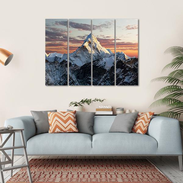 Mount Ama Dablam Nepal Canvas Wall Art-4 Horizontal-Gallery Wrap-34" x 24"-Tiaracle