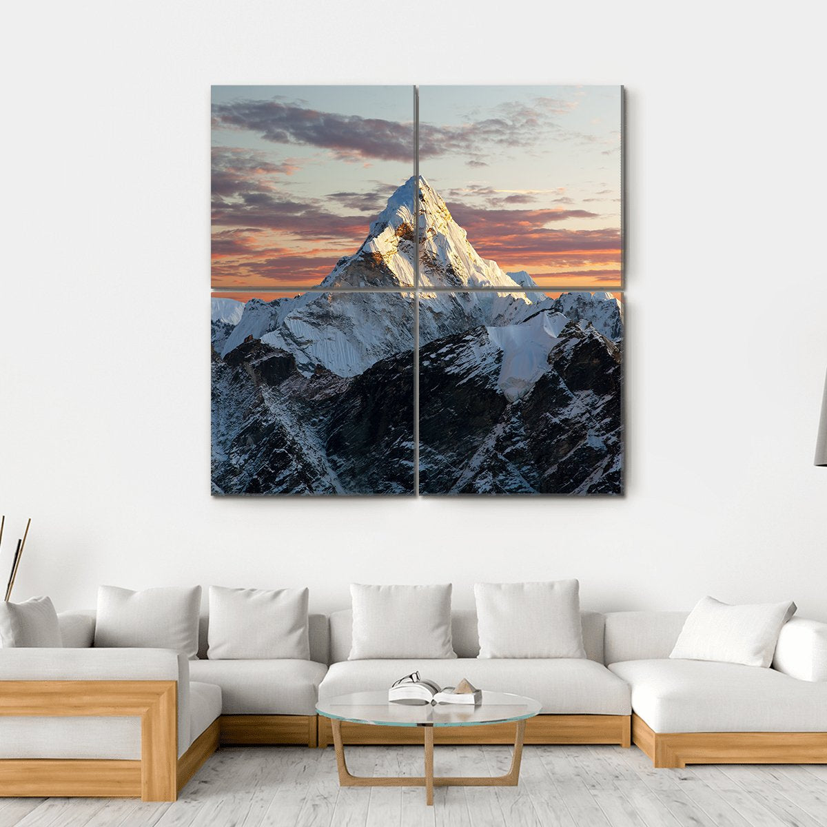 Mount Ama Dablam Nepal Canvas Wall Art-4 Square-Gallery Wrap-17" x 17"-Tiaracle
