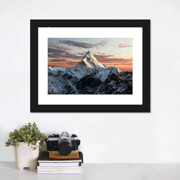 Mount Ama Dablam Nepal Canvas Wall Art-5 Horizontal-Gallery Wrap-22" x 12"-Tiaracle