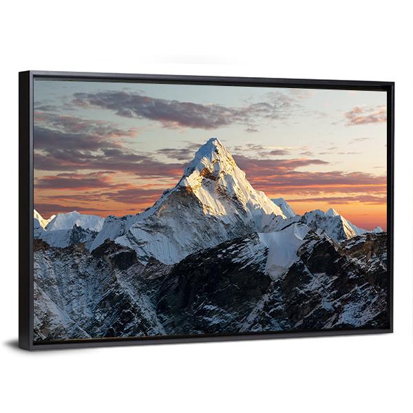 Mount Ama Dablam Nepal Canvas Wall Art-5 Horizontal-Gallery Wrap-22" x 12"-Tiaracle