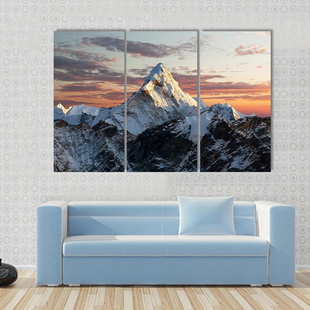 Mount Ama Dablam Nepal Canvas Wall Art-3 Horizontal-Gallery Wrap-37" x 24"-Tiaracle