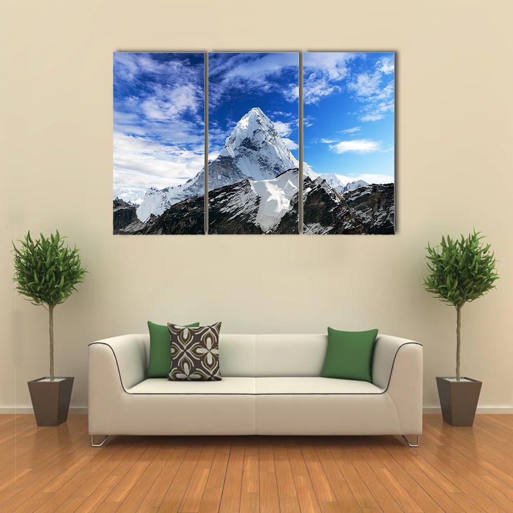 Mount Ama Dablam Canvas Wall Art-3 Horizontal-Gallery Wrap-37" x 24"-Tiaracle