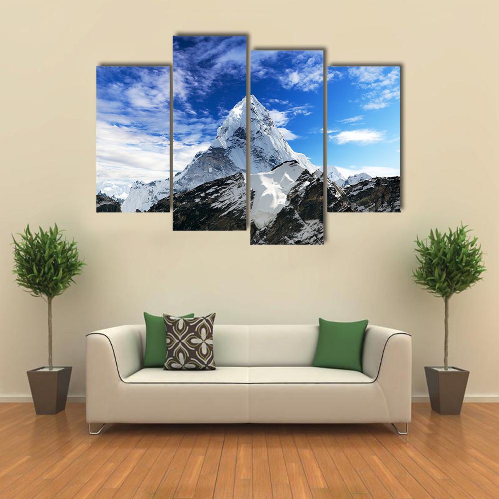 Mount Ama Dablam Canvas Wall Art-4 Pop-Gallery Wrap-50" x 32"-Tiaracle