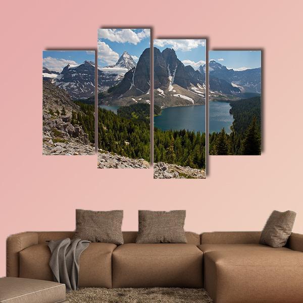 Mount Assiniboine Canada Canvas Wall Art-4 Pop-Gallery Wrap-50" x 32"-Tiaracle