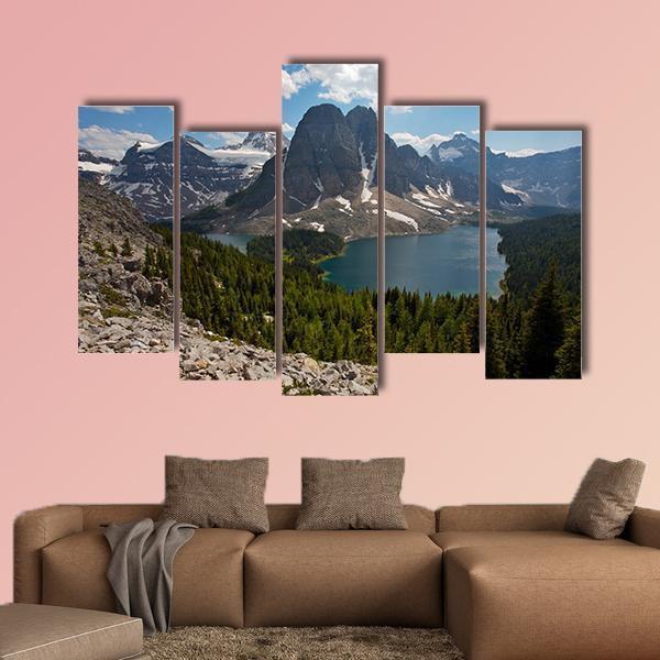 Mount Assiniboine Canada Canvas Wall Art-5 Pop-Gallery Wrap-47" x 32"-Tiaracle