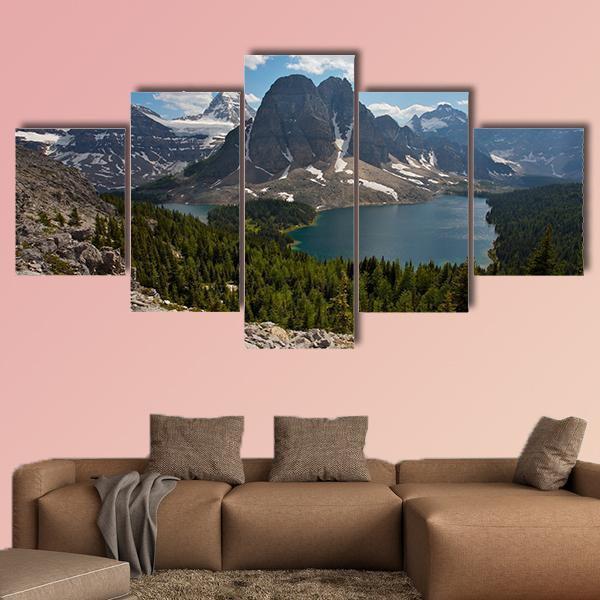 Mount Assiniboine Canada Canvas Wall Art-5 Star-Gallery Wrap-62" x 32"-Tiaracle
