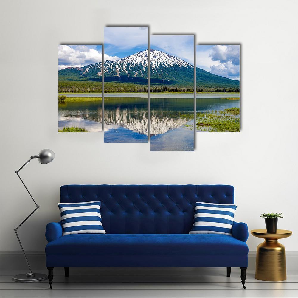 Mount Bachelor In Oregon Canvas Wall Art-4 Pop-Gallery Wrap-50&quot; x 32&quot;-Tiaracle