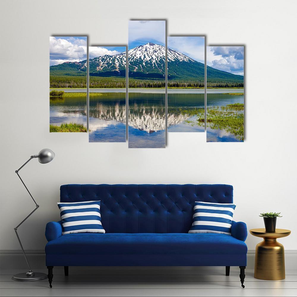 Mount Bachelor In Oregon Canvas Wall Art-5 Pop-Gallery Wrap-47&quot; x 32&quot;-Tiaracle